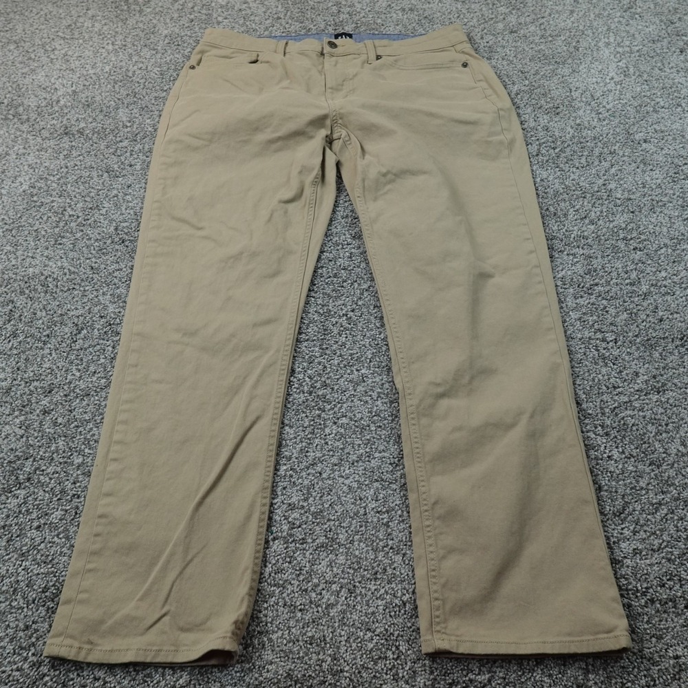 Gap Pants Mens 38X30 Beige Brown Khaki 5 Pocket Chino Jeans Flat Front Stretch